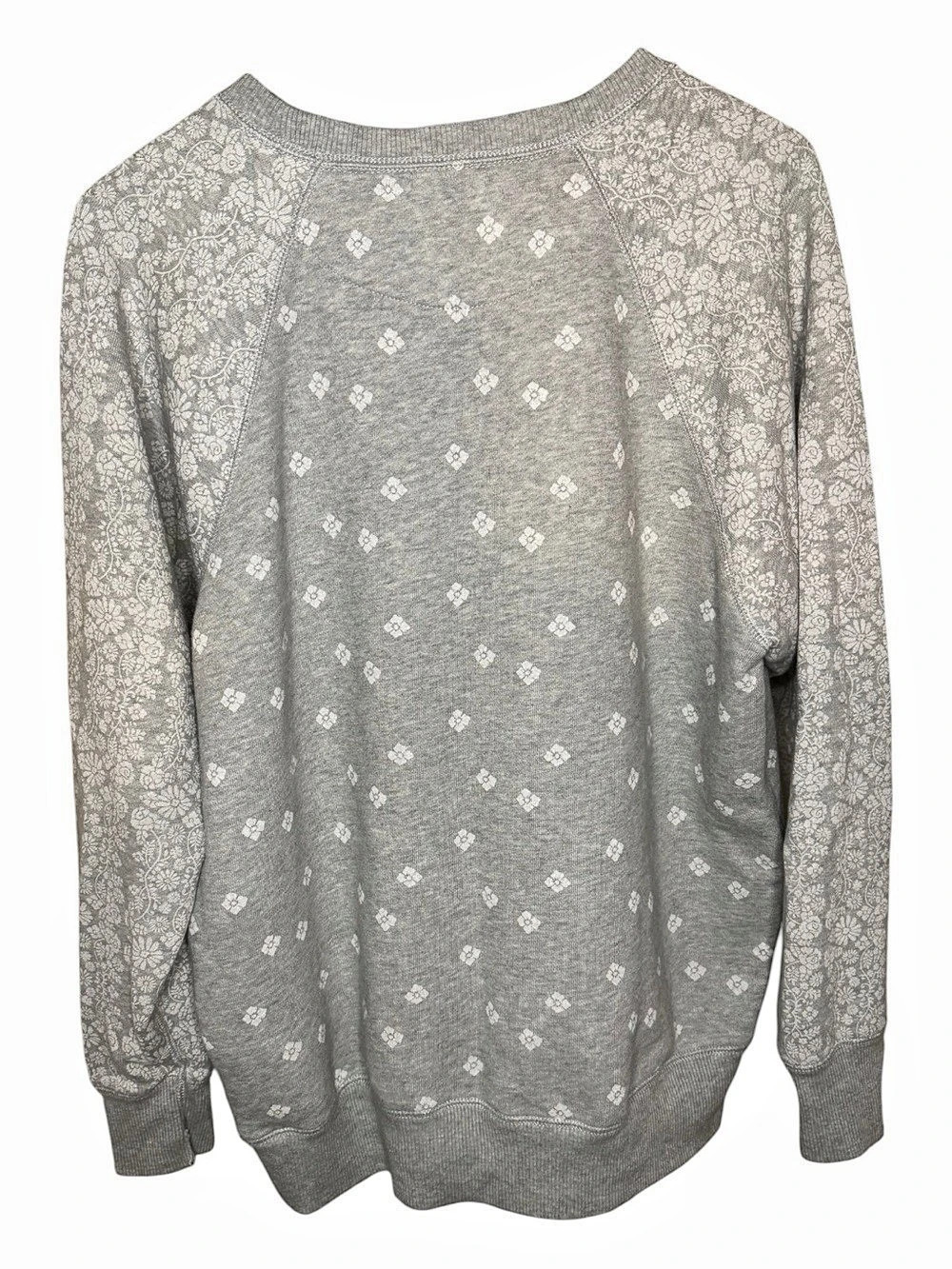 Aerie Floral Gray Sweatshirt Size Medium